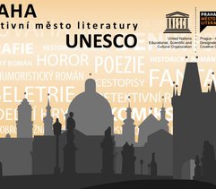 Plakáty projektu Praha město literatury v pražských ulicích